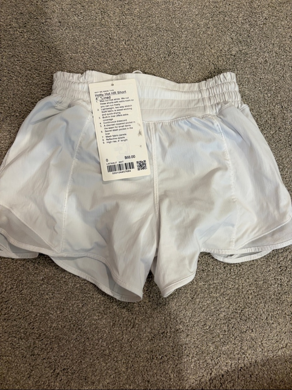 Lululemon Women’s White Athletic Shorts - Lightweight Running Shorts